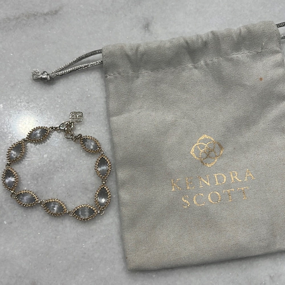 Kendra Scott gold bracelet with gray stones